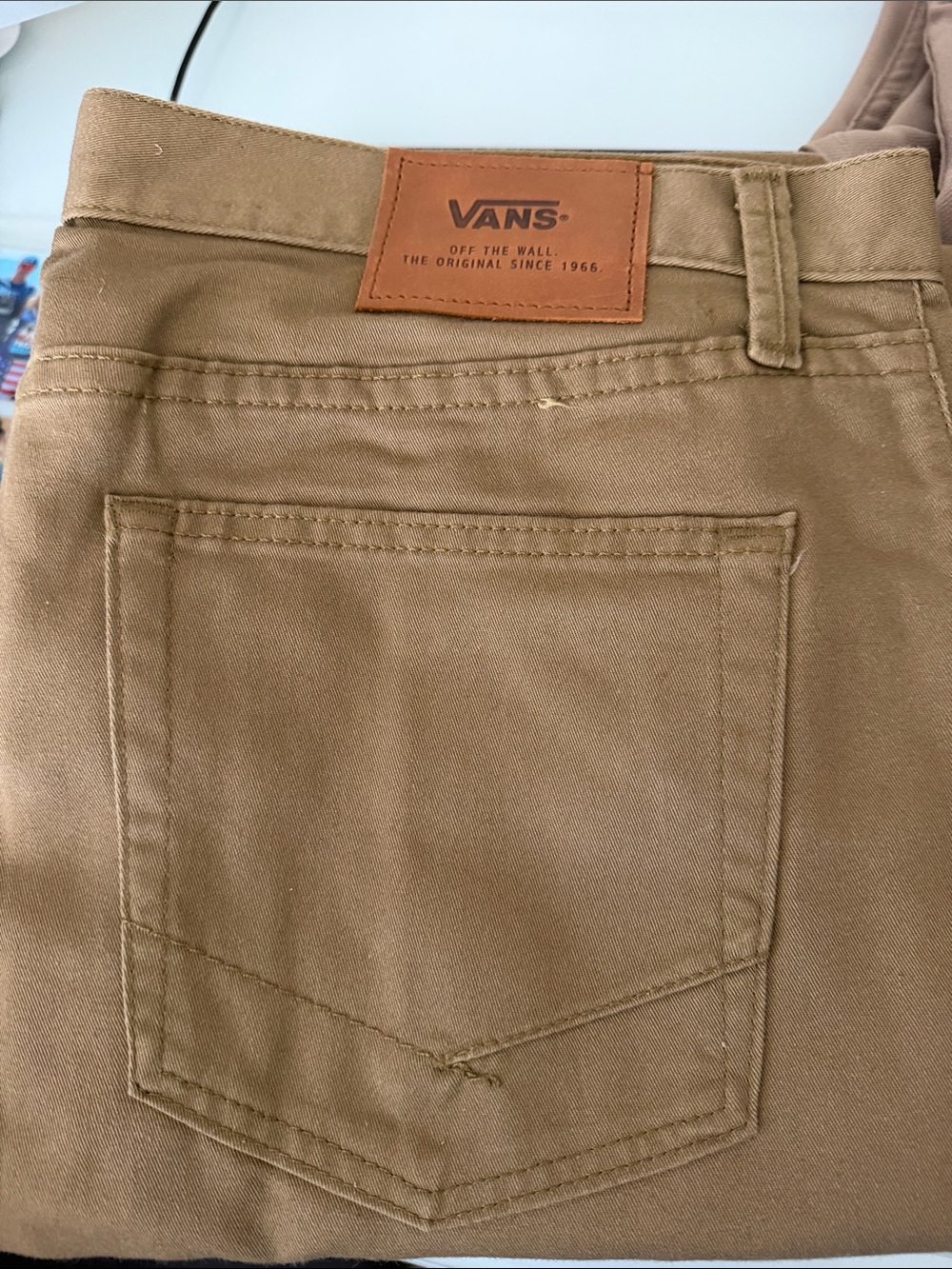 Vans Tan Canvas Straight-Leg Pants